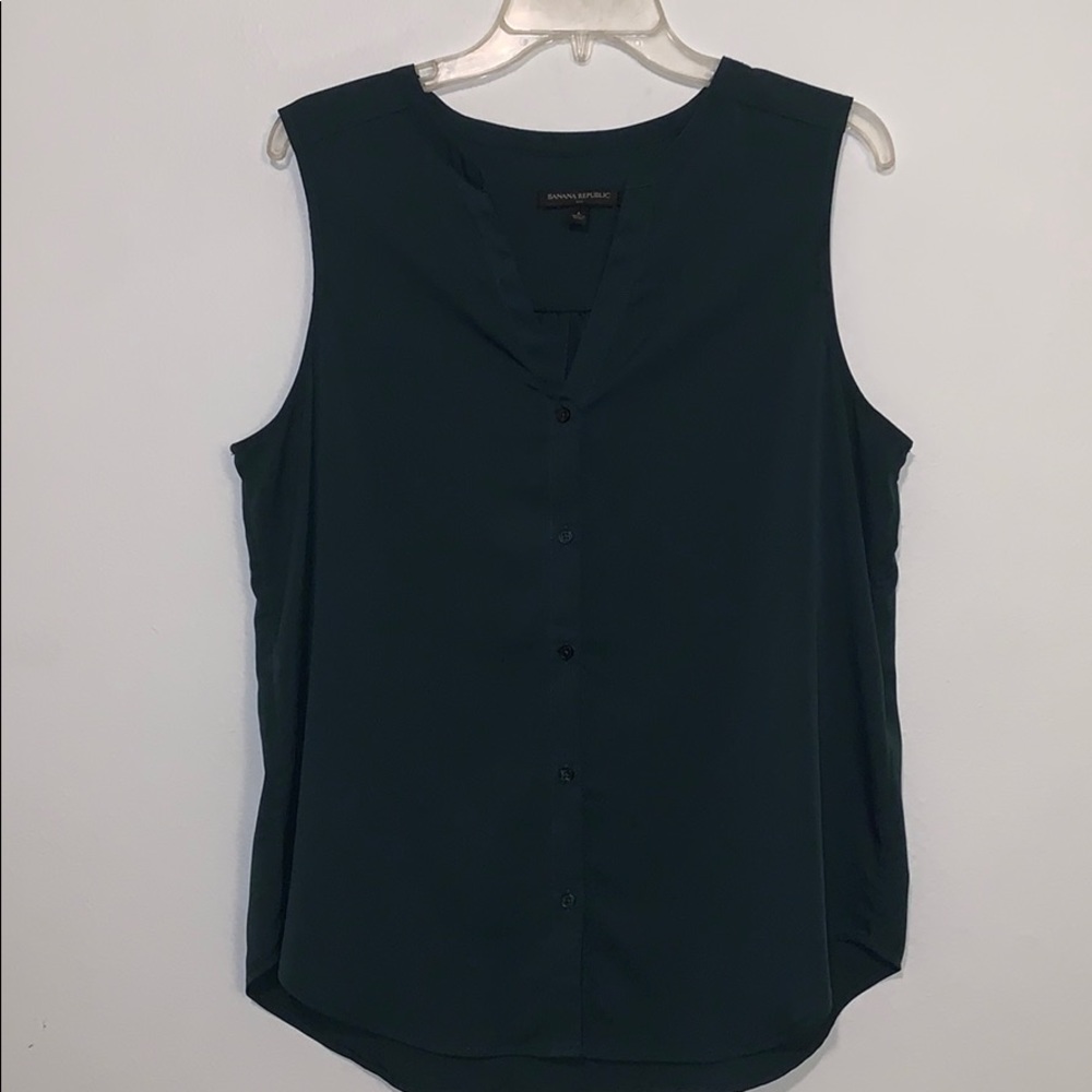Deep Green Button Down Tank